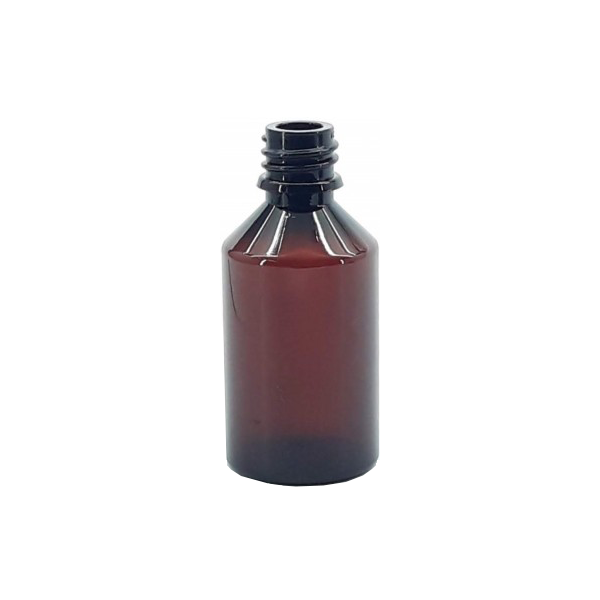 Plastikinis rudas buteliukas 50 ml GL-18 Plastikinis rudas buteliukas 50 ml GL-18