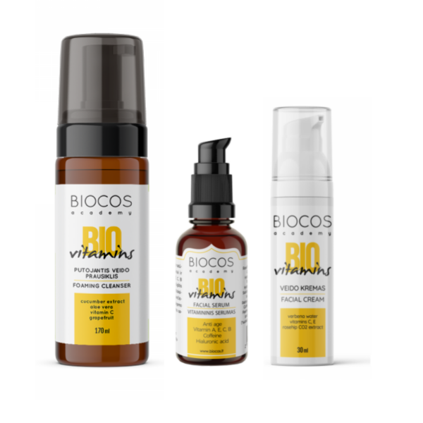 VITAMINS LINIJA veido odos priežiūrai su vitaminu C VITAMINS LINIJA veido odos priežiūrai su vitaminu C
